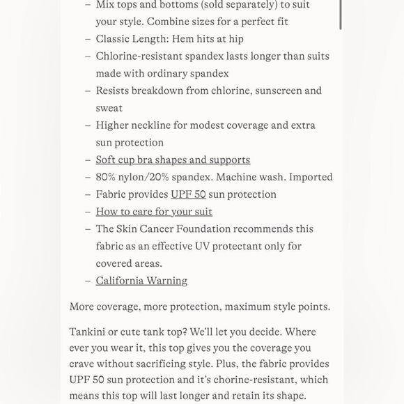 Land's End high Modest neck Tankini Top Soft cup Navy Turquoise Mosaic Dot Var - Picture 3 of 5